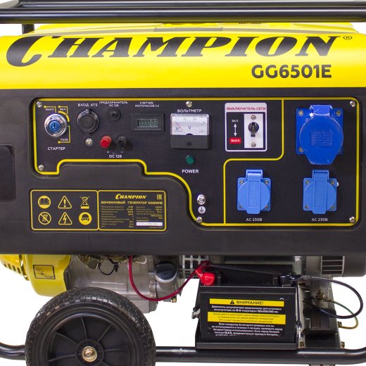 Изображение Генератор бензиновый Champion GG6501E+ATS c автозапуском, 5 кВт