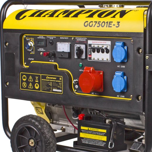 Изображение Генератор бензиновый Champion GG7501E-3,  7.5 кВт