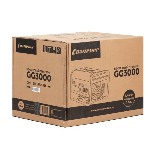 Изображение Генератор бензиновый Champion GG3000, 2,3 кВт