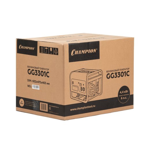 Изображение Генератор бензиновый Champion GG3301C, 2,8 кВт