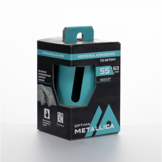Коронка алмазная по бетону сегментная, METALLICA Optima 55x92мм HEX и SDS-plus