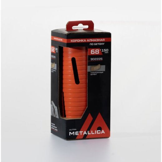 Коронка алмазная по бетону сегментная, удлин. METALLICA Ultra 68x175мм HEX и SDS-plus