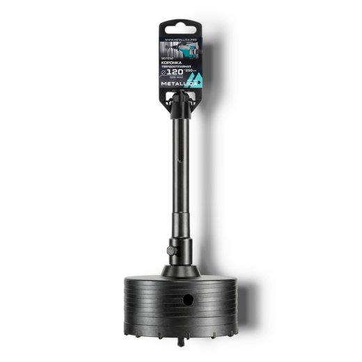 Коронка ударная твердосплавная SDS-max METALLICA Optima 120x250/110 мм, h=50мм, М22,0х2,0 мм, с адаптером