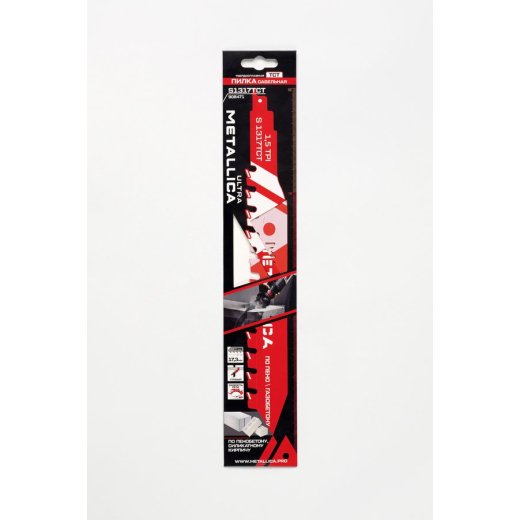 Пилки сабельные METALLICA Ultra S1317TCT 320/230мм шаг 17,3мм, TCT-тв. спл., по газобетону/ЦСП 1шт